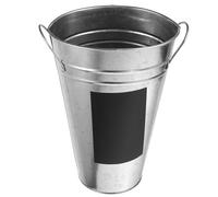 NOLITOY Decorative Galvanized Metal Flower Bucket 30Cm with Waterproof Blackboard Sticker for Hydroponic Plants and Giving