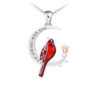 NOLITOY Delicate Moon and Bird Pendant Necklace Chic Red Bird Jewelry for Women Unique Fashion Accessory Lightweight Stylish Gift for Everyday Wear