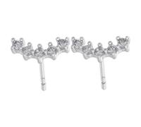 NOLITOY Delicate Rhinestone Earrings for Women Small Lightweight Ear Jewelry Bling Decoration for Party Wedding Daily Wear Silver Tone