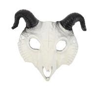 NOLITOY Demon Skull Mask with RAM Horns Soft PU Foam Animal Headgear for Halloween Cosplay and Costume Parties Funny and Realistic Goat Sheep Devil Design Suitable for Adults and Teens