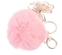 NOLITOY Diamond-studded Fur Ball Key Chain Pendant Creative Key Ring Holder for Home Fuzzy Charm for Easy Finding Gift for Friends Family