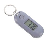 NOLITOY Digital Pocket Watch Keychain Clip Grey Electronic Timepiece Student School Learning Portable Hanging Accessory Backpack Lanyard Travel Daily Management Activity 2.55 Inches