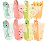 NOLITOY Dinosaur Popcorn Boxes Suitable for Snacks and Candy Storage Made of White Cardboard 24pcs for Party for Movie Night and Festival Use