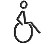NOLITOY Disabled Wheelchair Symbol Sign Acrylic Plaque Matte Black for Public Restroom Accessibility Toilet Door