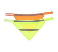 NOLITOY Dog Safety Bandana 2Pcs Reflective Pet Scarf Drool Bib with Closure High Visibility Triangle Neckerchief for Evening Walks Random Color