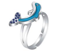 NOLITOY Dolphin Mood Ring Adjustable Temperaure Changing Emotion Ring Unisex Boys and Girls Women Fun Finger Jewelry Ocean Style