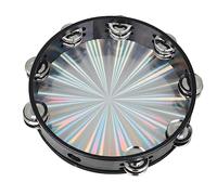 NOLITOY Double Side Tambourine Percussion Musical Instrument for Adults Parties Church Dazzling Colors Sound with Bells