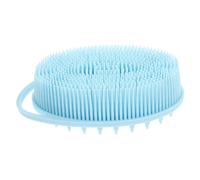 NOLITOY Double-Sided Baby Bath Brush Hook, Soft Silicone Baby Sensory Body Scrubber for Gentle Bathing Massage and Tactile Training, Light Blue