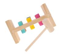NOLITOY Early Education Wooden Knock for Color Cognition Learning Plaything with Hammer Montessori Fine Motor Skill Development Multi-functional Early Childhood Educational
