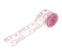 NOLITOY Easter Bunny Decorative Fabric Ribbon 6.3Cm Width 10 Yards Cartoon Rabbit Craft Ribbon for DIY Wrapping, Wreaths, and Spring Party Supplies