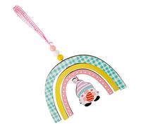 NOLITOY Easter Rainbow Hanging Wooden Ornament Heart Decorations Tree Hanging Pendant Easter Basket Name Tag Rabbit Decor Nordic Style