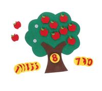 NOLITOY Educational Apples Tree Counting for Preschool Montessori Math Puzzle Game Kindergarten Supply with Felt Design for Recognition and Basic Addition Subtraction Skills