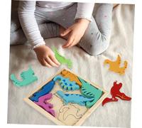 NOLITOY Educational Wooden Dinosaur Jigsaw Puzzle for Natural Solid Wood Material Hand-polished Safety Finish Enhances Concentration and Hand-brain Coordination Birthday Reward for Boys