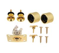NOLITOY Electric Guitar Accessories Set with St Boat Shaped Jack Plate Gold Strap Buttons Volume Knobs and String Retainer for Stable Connection Enhanced Playability and Stylish Appearance