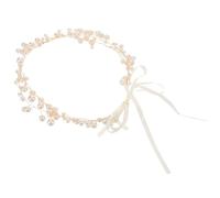 NOLITOY Elegant Bridal Pearl Hair Vine Headband with Luminous Pearls Gold Tone Copper Wire Shine for Weddings Proms and Daily Wear Versatile Hair Chain Jewelry Accessory