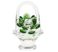 NOLITOY Elegant Crystal Flower Basket Tabletop Decor for Home and Cabinet Green Crystal Crafts Adornment Home Decoration Accent