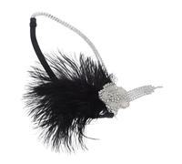 NOLITOY Elegant Flapper Headpiece Faux Plume Tassels Roaring Party Hair Accessory for Women for Tea Parties Weddings and Unique Photography Prop