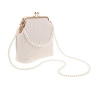 NOLITOY Elegant Pearl Chain Crossbody Shoulder Bag for Women Lightweight Soft Clutch Purse with Spacious Organized Cosmetic Storage Comfortable Evening Fanny Pack for Formal Events and