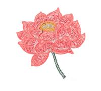 NOLITOY Embroidered Lotus Cloth Patch Red Floral Applique DIY Clothes Repair Spot Cover for Jackets Bags Hats Creative Decorative Motif Gift for Friends
