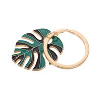 NOLITOY Enamel Monstera Leaf Keyring Alloy Hollow Tropical Leaf Pendant Stylish Nordic Design Green Keychain for Handbag Decoration Summer Accessory