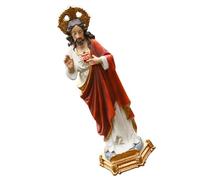 NOLITOY European Classical Resin Jesus Statue Desktop Ornament Religious Figurine for Home Church Decoration Detailed Sacred Jesus Model for Table Display Unique Christian Adornment