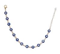 NOLITOY Evil Eye Wristband Adjustable Bracelet for Women Blue Eye Charm Wrist Chain Handmade Alloy Wrist Decoration Hand Jewelry