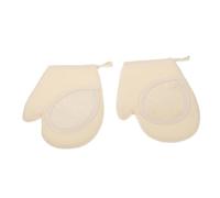 NOLITOY Exfoliating Bathing Tools Back Rub Gloves 2Pcs Natural Loofah Sponge and Cotton Body Scrub Gloves for Softening Skin and Deep Exfoliation in Shower and Bath