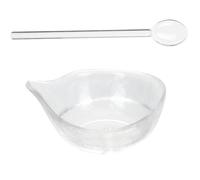 NOLITOY Facial Mask Mixing Bowl with Thickened Glass and Spoon, DIY Glass Essential Oils Container for Beauty Salon and Home Use, Small Size Mask Stirring Tool