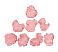 NOLITOY Farm Animal Cookie Cutters Food Grade Plastic Biscuit Molds with Embossing for Baking DIY Home Use and