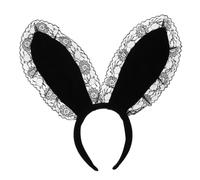 NOLITOY Fashionable Rabbit Ear Hair Hoop Cosplay Headwear Lace for Party Daily and Dance Recital