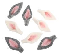 NOLITOY Felt Rabbit Ear Decor DIY Supplies 8Pcs Set White and Grey for Easter Party Accessories and Home Decoration, 3.15 X 1.57 X 0.59 Inches