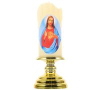 NOLITOY First Communion Candle Flameless Religious Catholic Candle Led Battery Operated Decorative Light