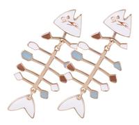 NOLITOY Fish Bone Earrings Creative Enamel Dangle Earrings Quirky Jewelry for Women Fun and Unique