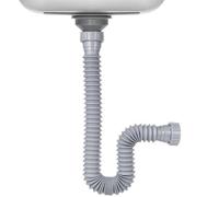 NOLITOY Flexible Sink Waste Pipe: U Bend Extension Pipe Corrugated Plastic Waste Water Connector for Kitchen and Bathroom Sinks, Stretchable Hose with Dual Connectors