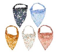 NOLITOY Floral Printed Elastic Kerchief with Comfortable Fabric Hair Scarf 5pcs and Good Air Permeability for Women for Travels and Masquerade Parties