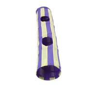 NOLITOY Foldable Cat Tunnel with 3 Holes Interactive Pet Plaything for Indoor Cats Striped Yellow Purple Blue for Exercise and Hide Seek