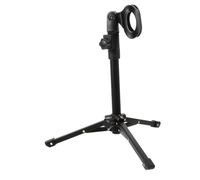 NOLITOY Foldable Desktop Microphone Stand with Adjustable Height and Nonslip Tripod Base Portable Metal Mic Holder for Podcast Live Broadcast and Computer Use