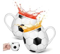 NOLITOY Football Mugs for Boys: Ceramic Football Mug for Man Ceramic Water Cup White Kitchen Counter Storage Dining Table Service Workshop Bench Layout Craft Project Setup, 2 PCS