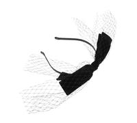 NOLITOY French Vintage Bow Headband for Women Velour Mesh Knotted Hair Hoop with Delicate Bow Accent Elegant Black French-style Bridal Headdress Comfortable Soft Texture for Parties and