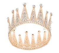 NOLITOY Full Round Crystal Rhinestone Wedding Headpiece Bridal Tiara Hairband Lightweight Princess Crown for Women Birthday Party Costume Accessories