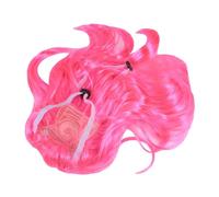 NOLITOY Funny Pet Wig Hat Dog Headwear Adorable Cosplay Costume Accessory for Puppies and Dogs Bright Rose Red Pet Hairpiece for Parties and Photo Sessions