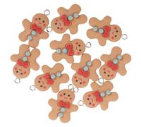NOLITOY Gingerbread Charms and Resin Material 10pcs for Jewelry Making and Embellishment for Festivals and Craft Projects