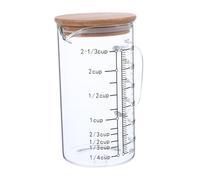 NOLITOY Glass Measuring Jugs with Lids and Beaker with Lid 600Ml Heat Resistant Borosilicate Glass Multi-Function Measuring Cup with Handle Microwave Safe for Baking Cooking Kitchen Use