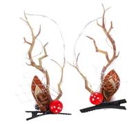NOLITOY Glowing Antler Hair Clip Deer Horns Hair Holder for Christmas Light Parties Cosplay Costume Light up
