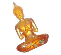 NOLITOY Golden Resin Buddha Figurine Traditional Style Buddhist Statue with Practicality and Not Easy to Fade Ornament for Home Desktop and Living Room Desk Decoration