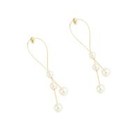 NOLITOY Golden Silver Dangler Earrings with Artificial Pearls for Women Fashion Long Jewelry for Parties Birthdays and Everyday Dress-up Elegant Eye-catching Accessories