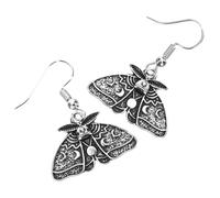 NOLITOY Gothic Drop Earrings Lightweight Alloy Dangle Jewelry for Women Unique Moon Moth Pattern and Gothic Style Gift for Halloween Party and Daily Wear