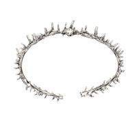 NOLITOY Gothic Thorn Crown Headpiece for Women Lightweight Silver Costume Crown Hair Accessory for Halloween Cosplay Party Hair Headbands