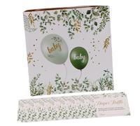 NOLITOY Greenery Diaper Raffle Box with Shower Cards for Engaging Party Games Versatile Event Decor and Heartfelt Wishes Suitable for Showers and Birthday Celebrations