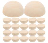 NOLITOY Half Craft Ball Half Wooden Balls: Split Wood Ball Mini Hemisphere Unfinished Half Craft Ball for DIY Projects Kids Arts and Supplies (Light Yellow 30mm) Indoor, 30 PCS